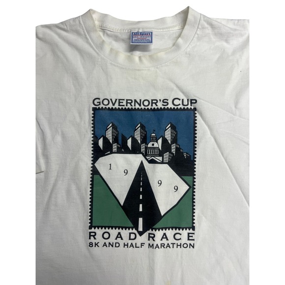All Sport Other - Vintage Governors Cup 1999 T-Shirt White Mens XL Cotton Single Stitch Racing